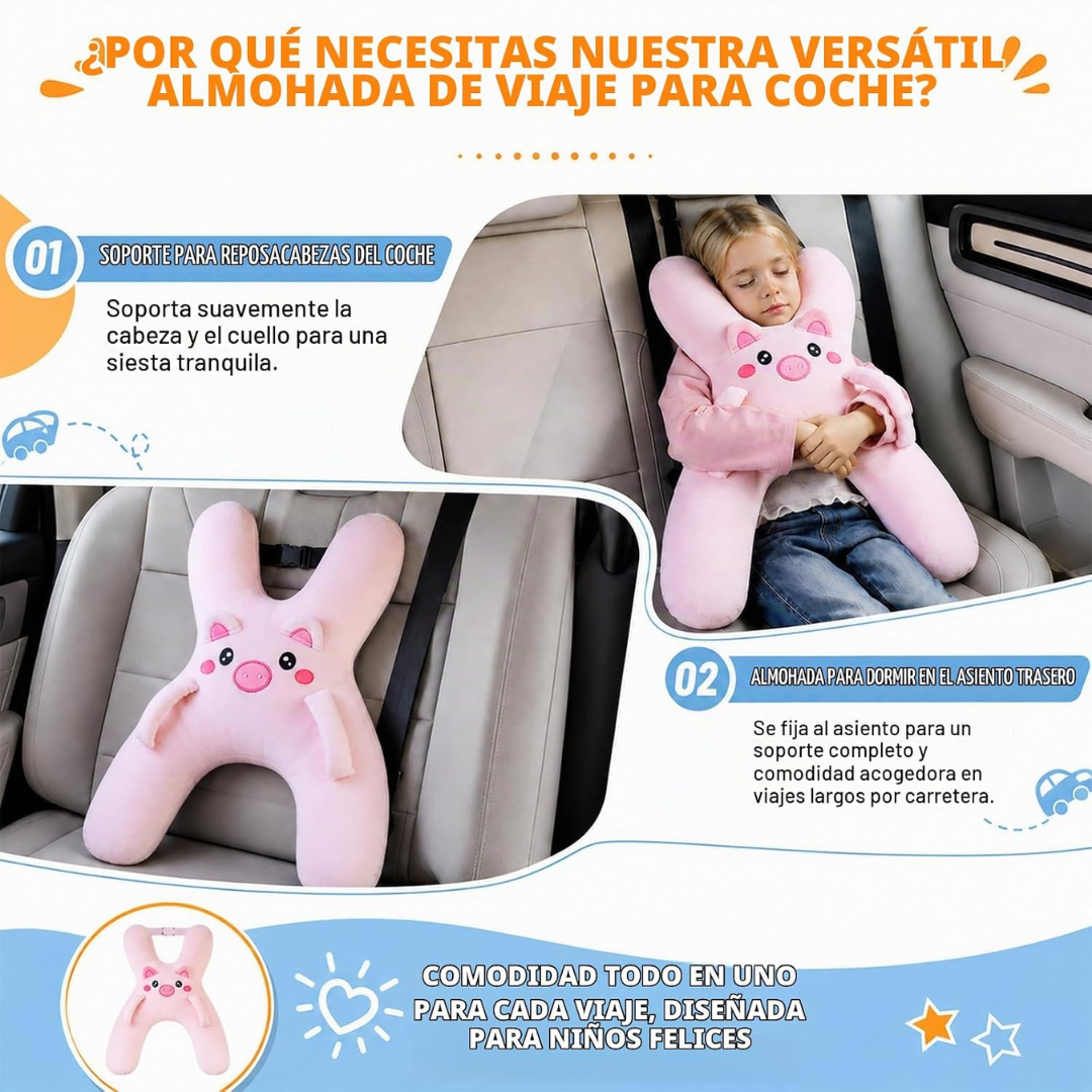 Almohada de Viaje Infantil con Soporte para Cabeza y Cuello