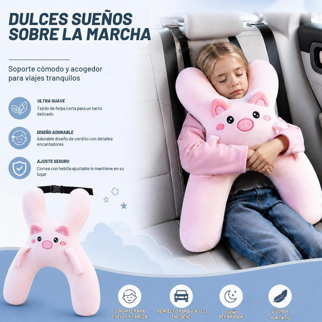 Almohada de Viaje Infantil con Soporte para Cabeza y Cuello